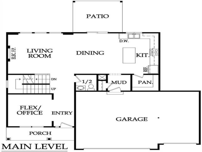 Main Level of Crestwood Floor Plan