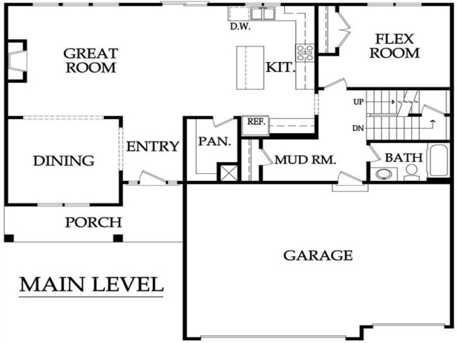 Main Level of Lexington Floor Plan