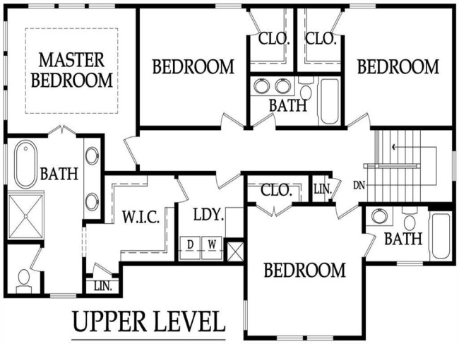 Upper Level of Lexington Floor Plan