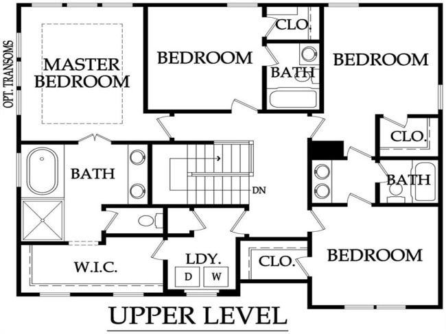 Upper Level Floor Plan of The Brookside