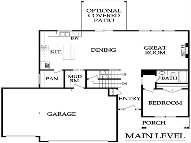 Main Level Floor Plan of The Brookside