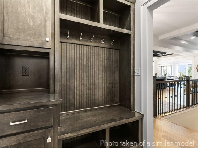 Mudroom with wood finished floors